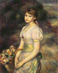 Pierre Renoir Young Girl with Flowers France oil painting art